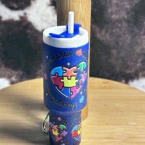 Blue Awareness Puzzle Heart Tumbler